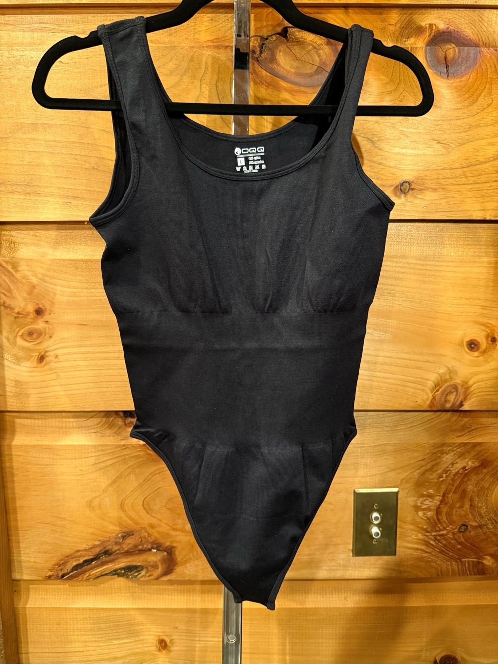 Black Women’s One-Piece Tank Bodysuit - OQQ